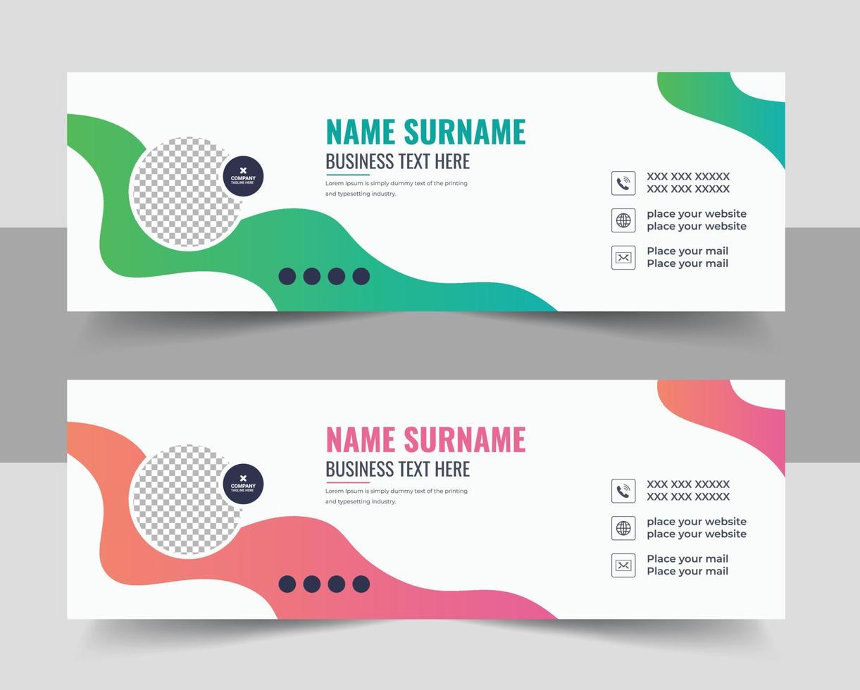 Email Signature or company footer design. Email signature template design vector