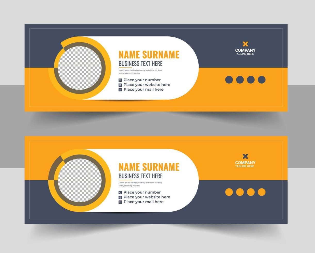 Email signature template design. Email Signature or company footer design vector