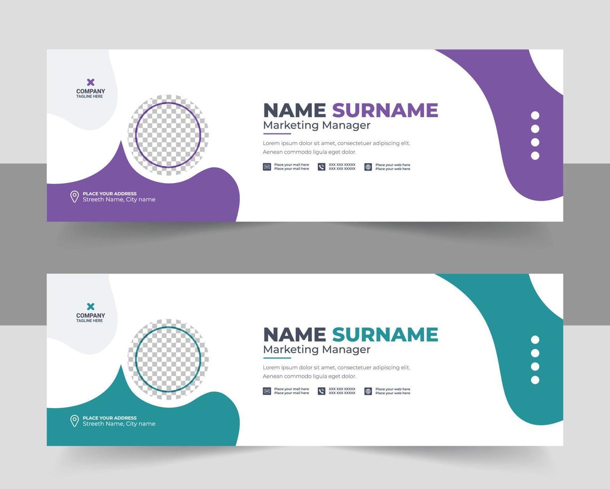 Corporate and clean email signature template for personal information vector