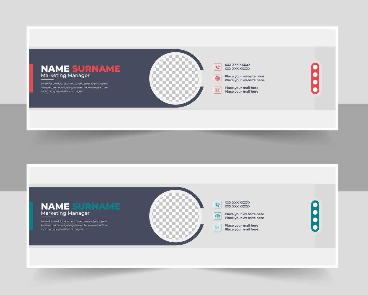 Corporate Modern Email Signature Design template. Email signature template design vector