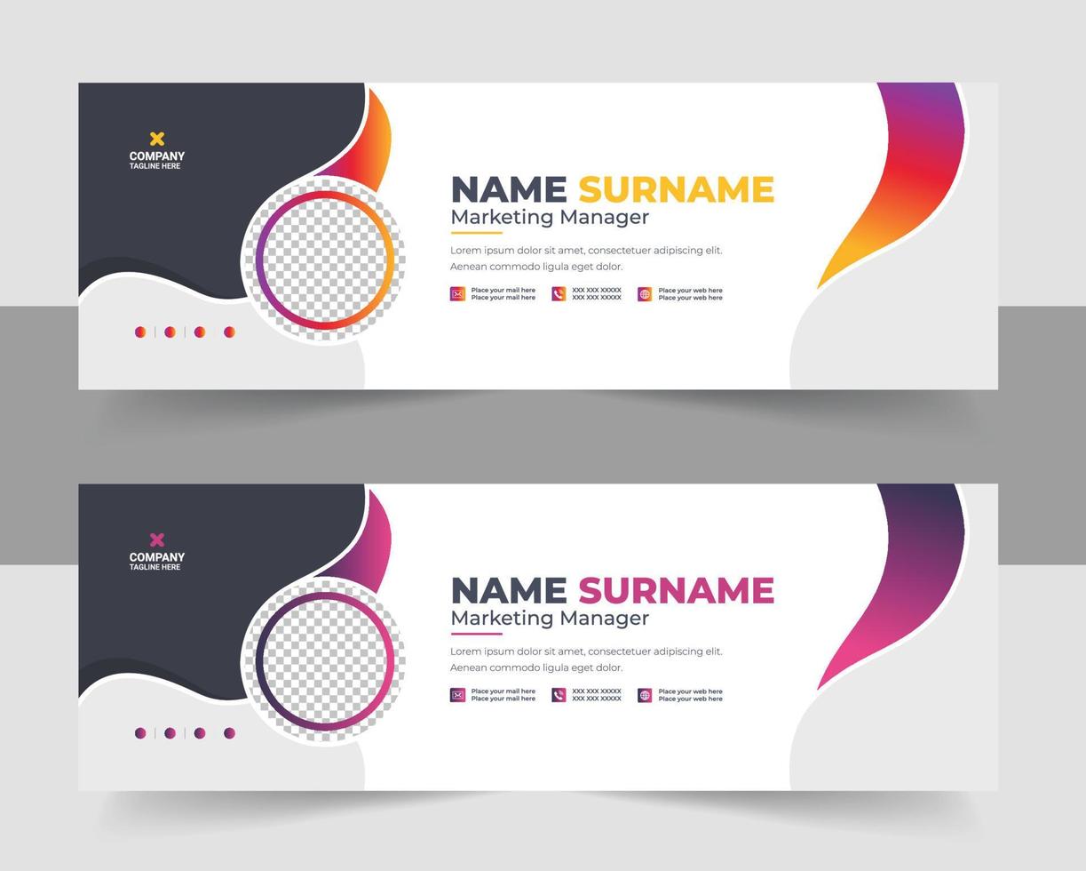 Corporate Modern Email Signature Design template. Email signature template design vector
