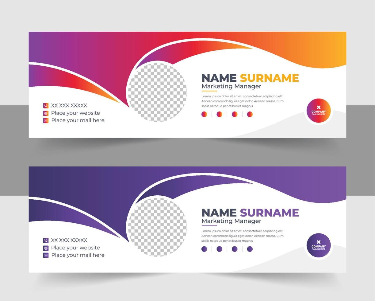 Corporate Modern Email Signature Design template. Email signature template design vector