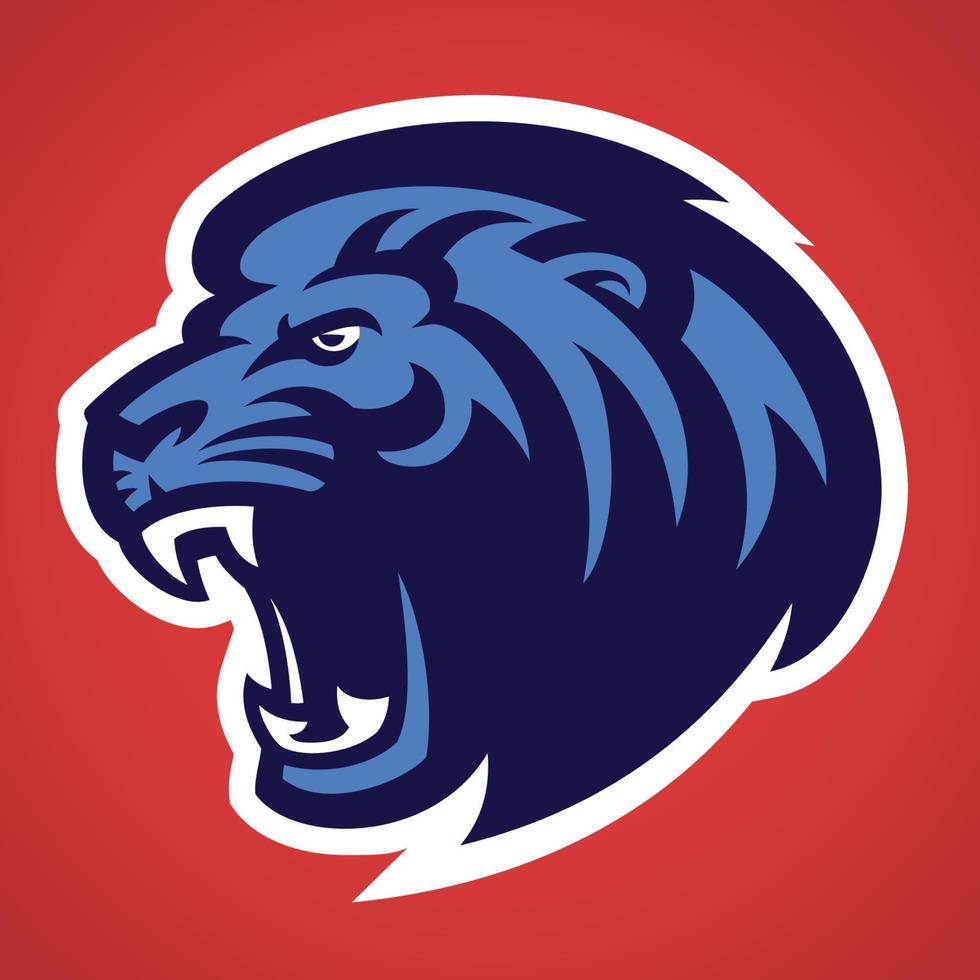 logotipo de la mascota de cabeza de león vector