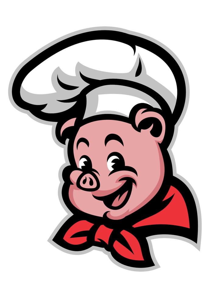 Pig chef logo vector