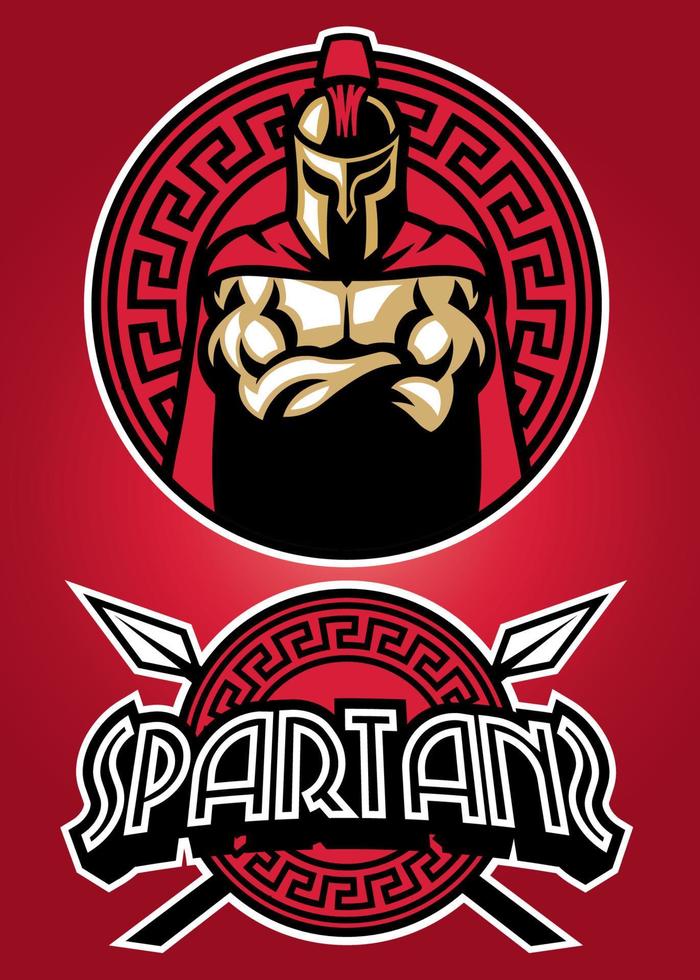 Spartan warrior mascot logo set vector