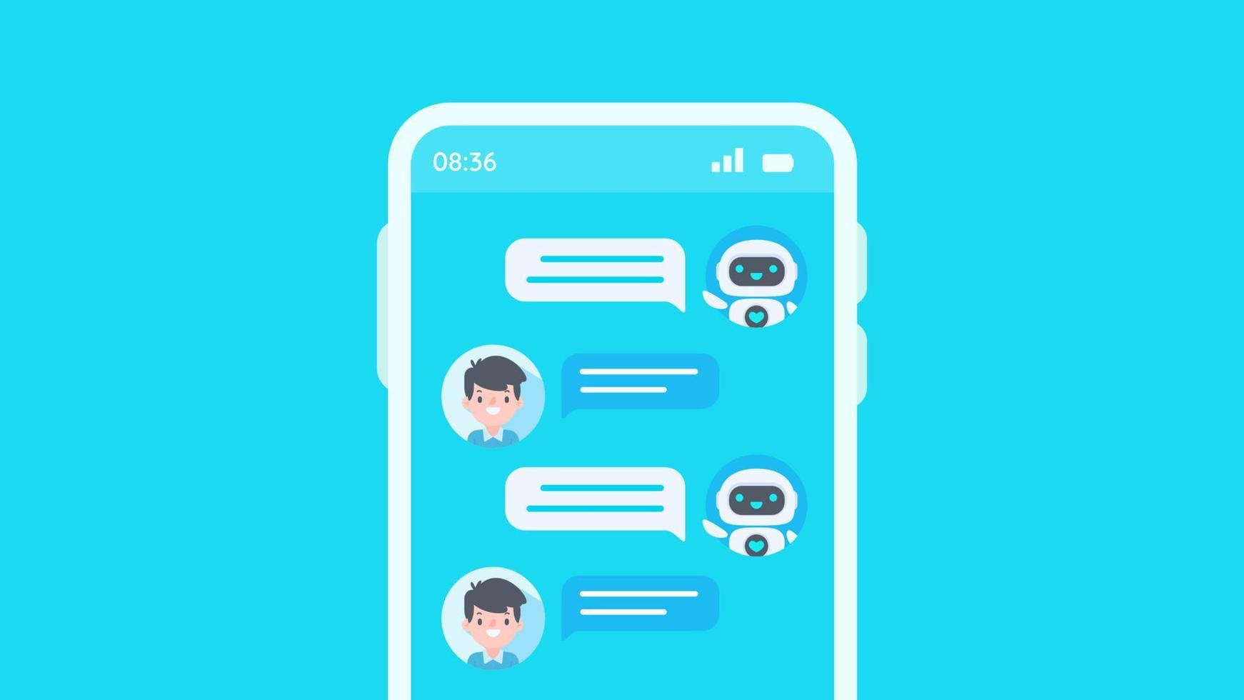 Auto reply system with intelligent robots provide information and help customers with problems vector