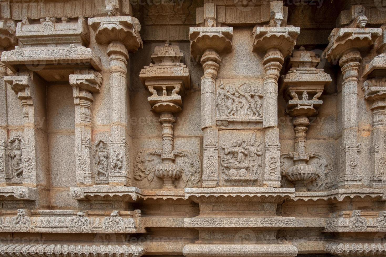 Hazara Rama Temple in Hampi has bas reliefs depicting the story of Ramayana photo