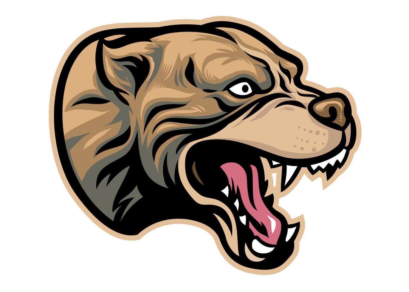 Angry pitbull head vector