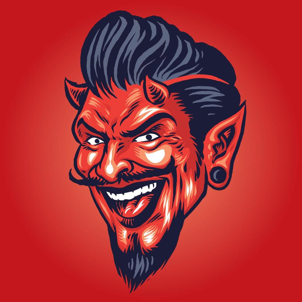 sonriente diablo cabeza vector