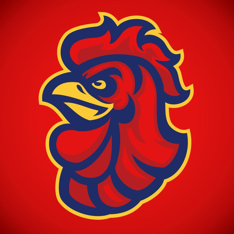rooster head mascot vector