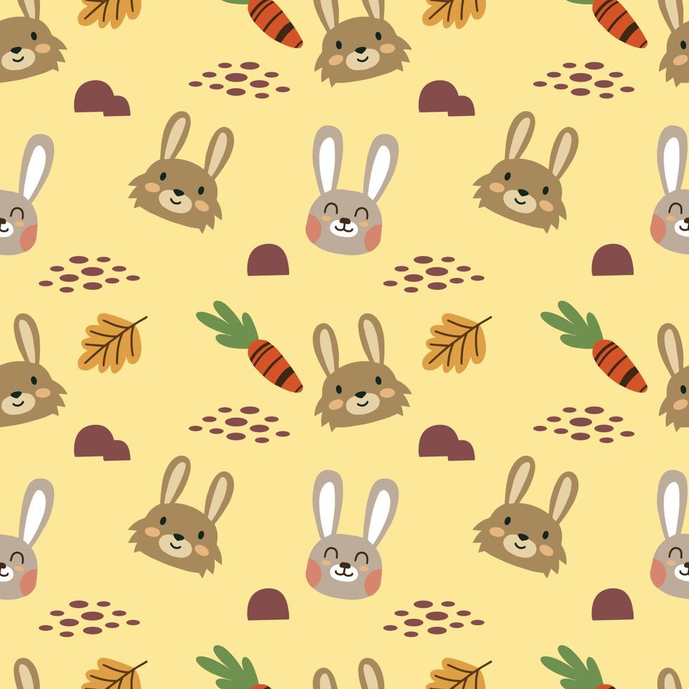 Cute rabbit seamless pattern premium vector