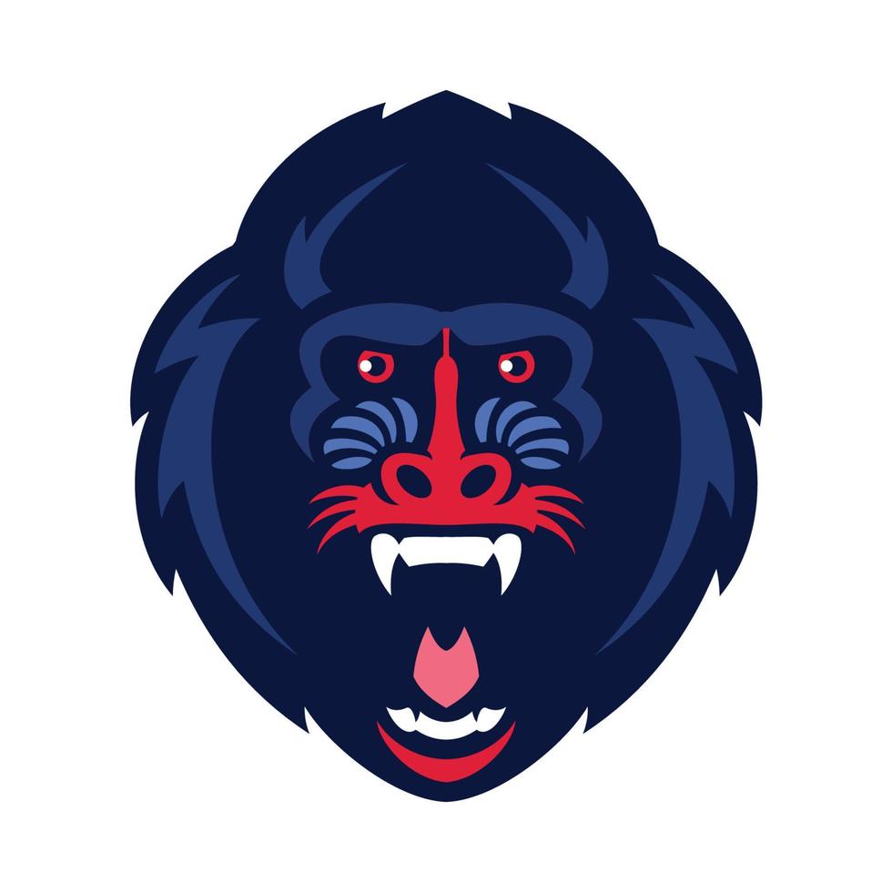 mandril mono cabeza vector