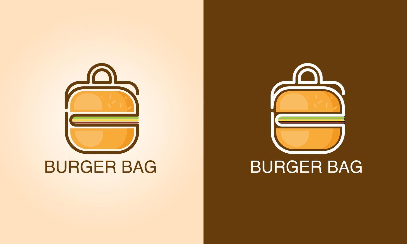 Creative Logo Design for Burger with Bag vector