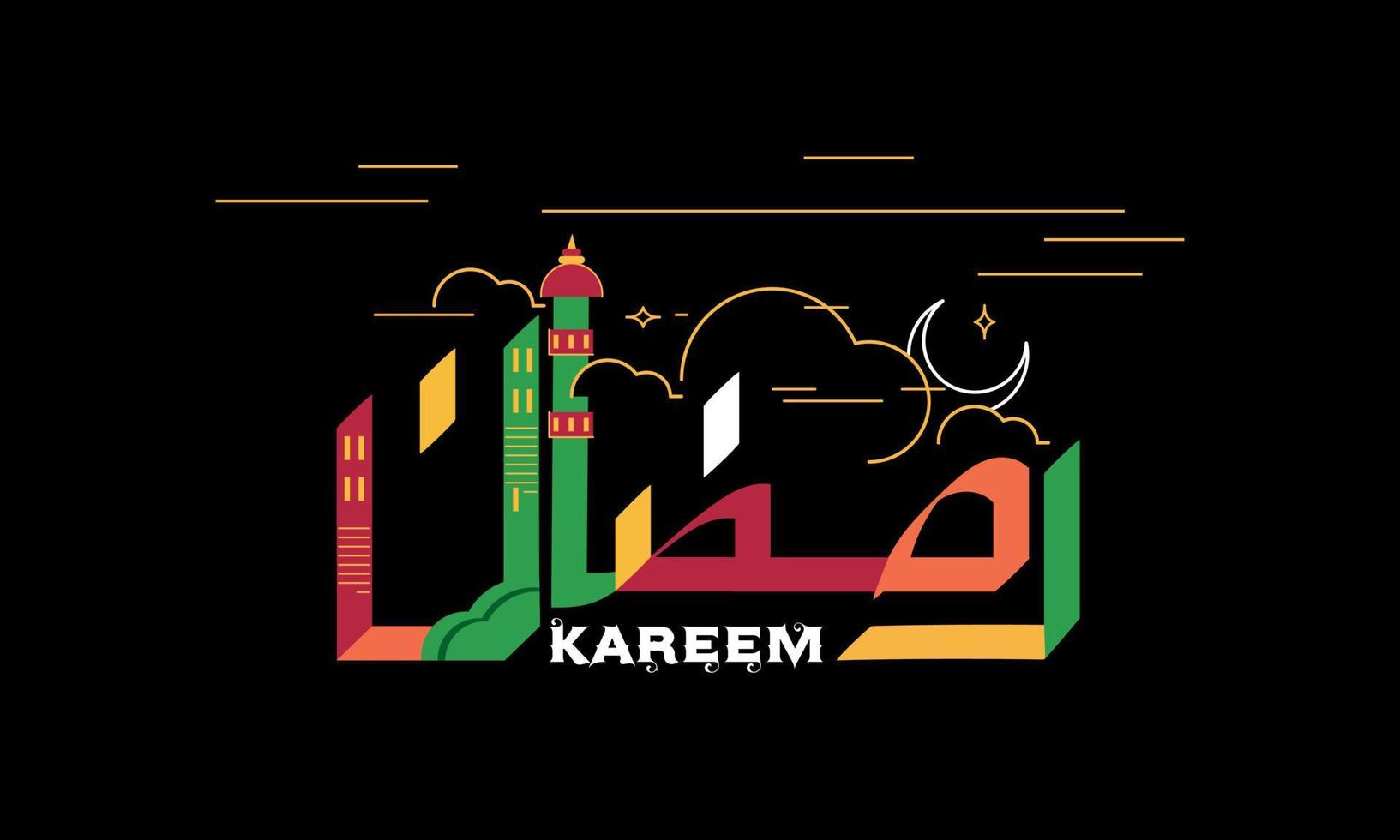 hermosa caligrafía de Ramadán kareem vector