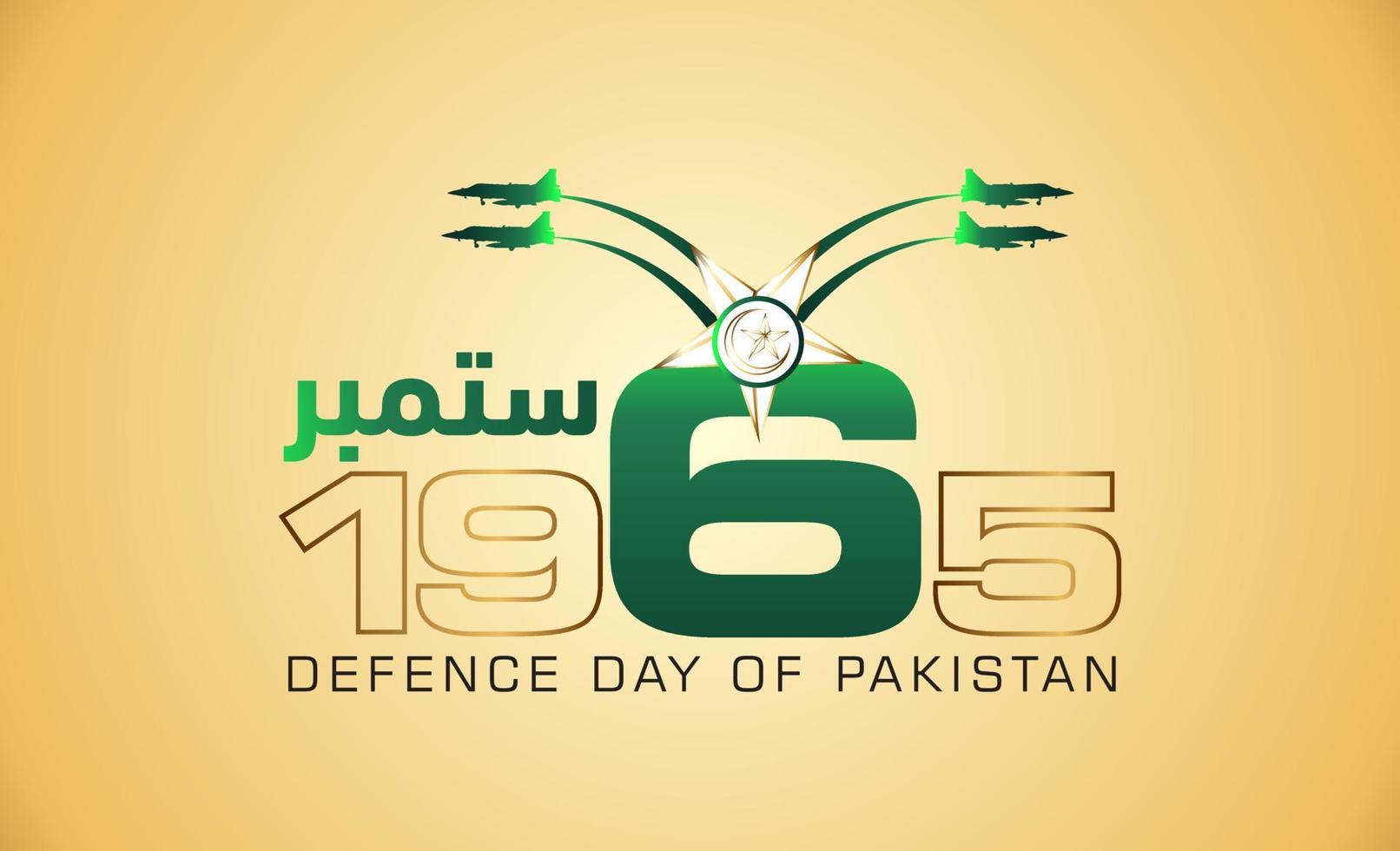 6 September Happy Defence Day with 1965 Typography vector