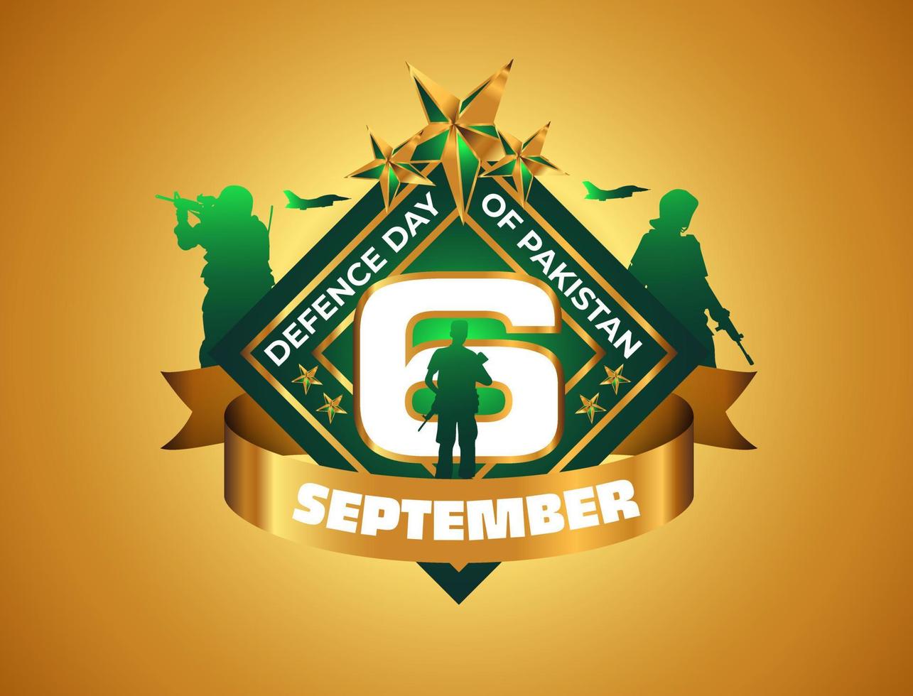 6th September. Happy Defence Day with Pakistani Army and Air Force Aircraft vector design