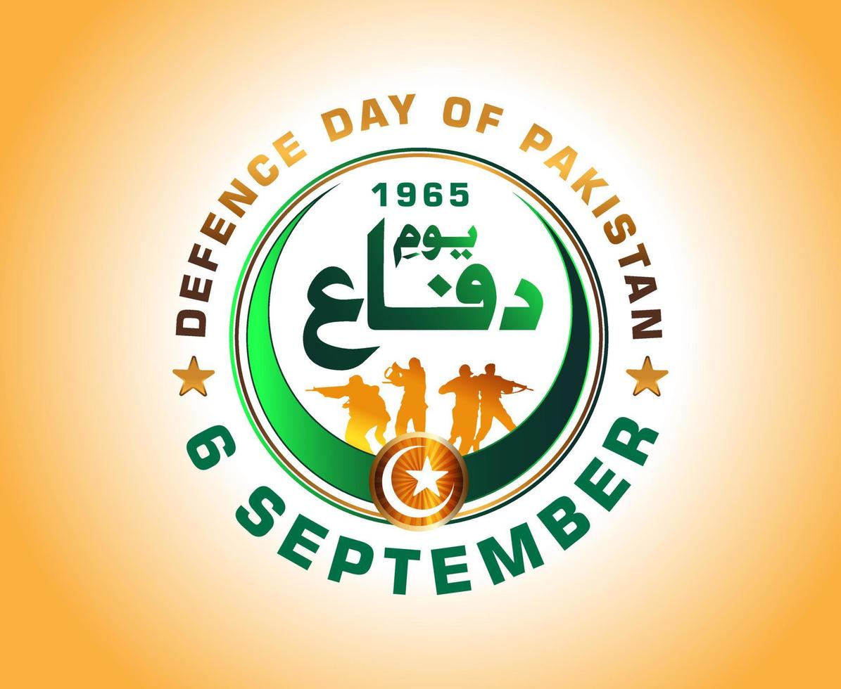 6th September. Happy Defence Day with Pakistani Army vector design