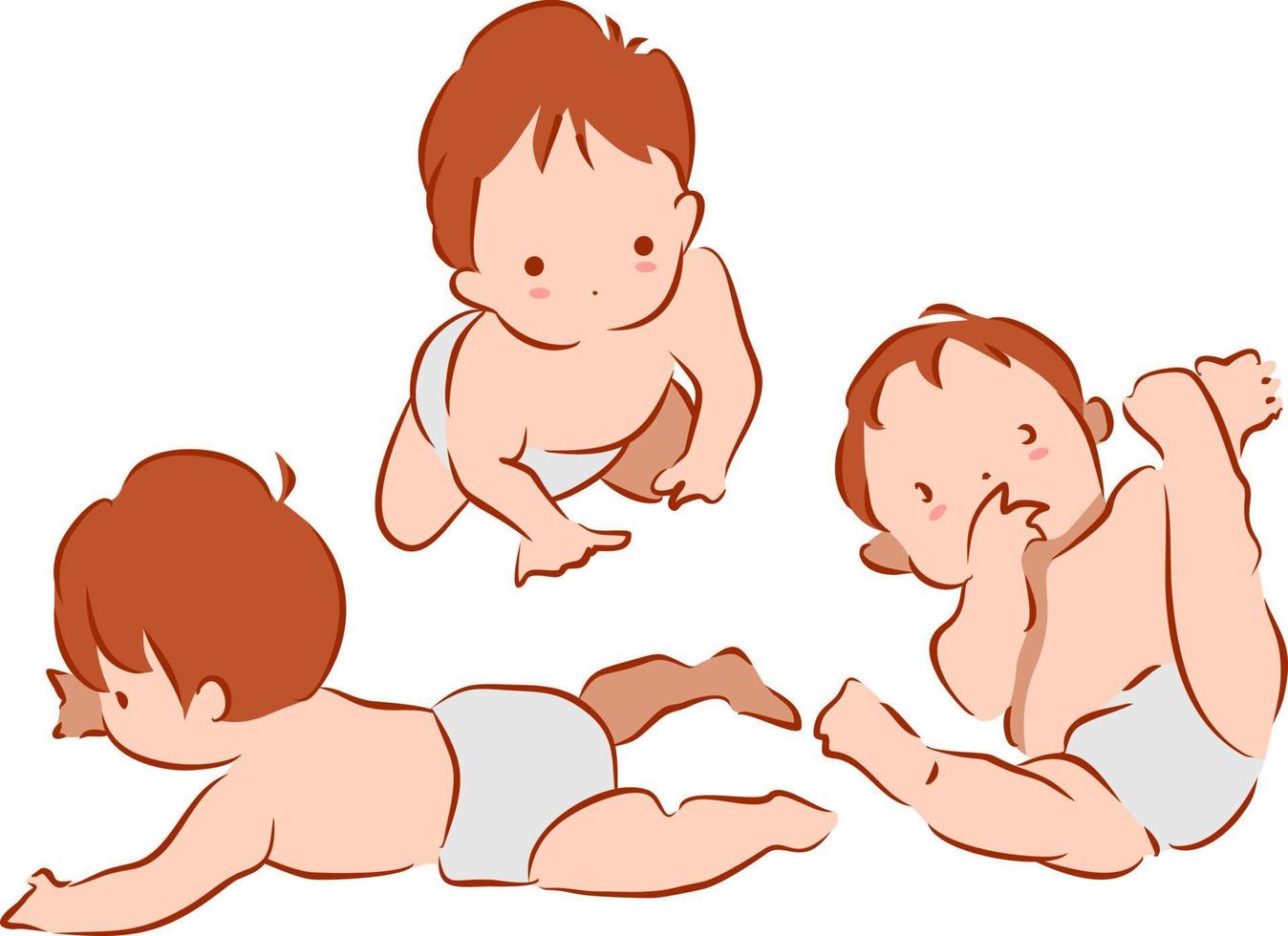 Cute Baby Vector Flat Illustration Design