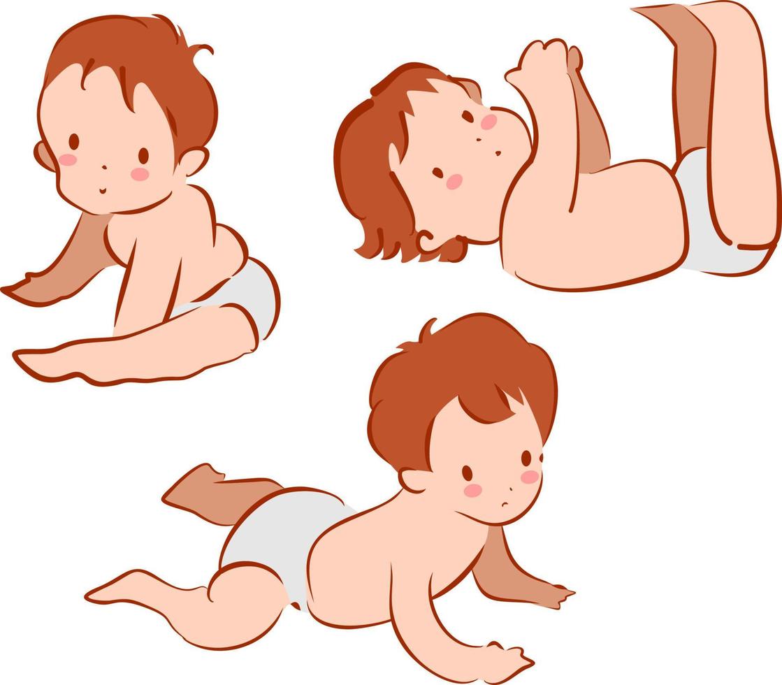 Cute Baby Vector Flat Illustration Design