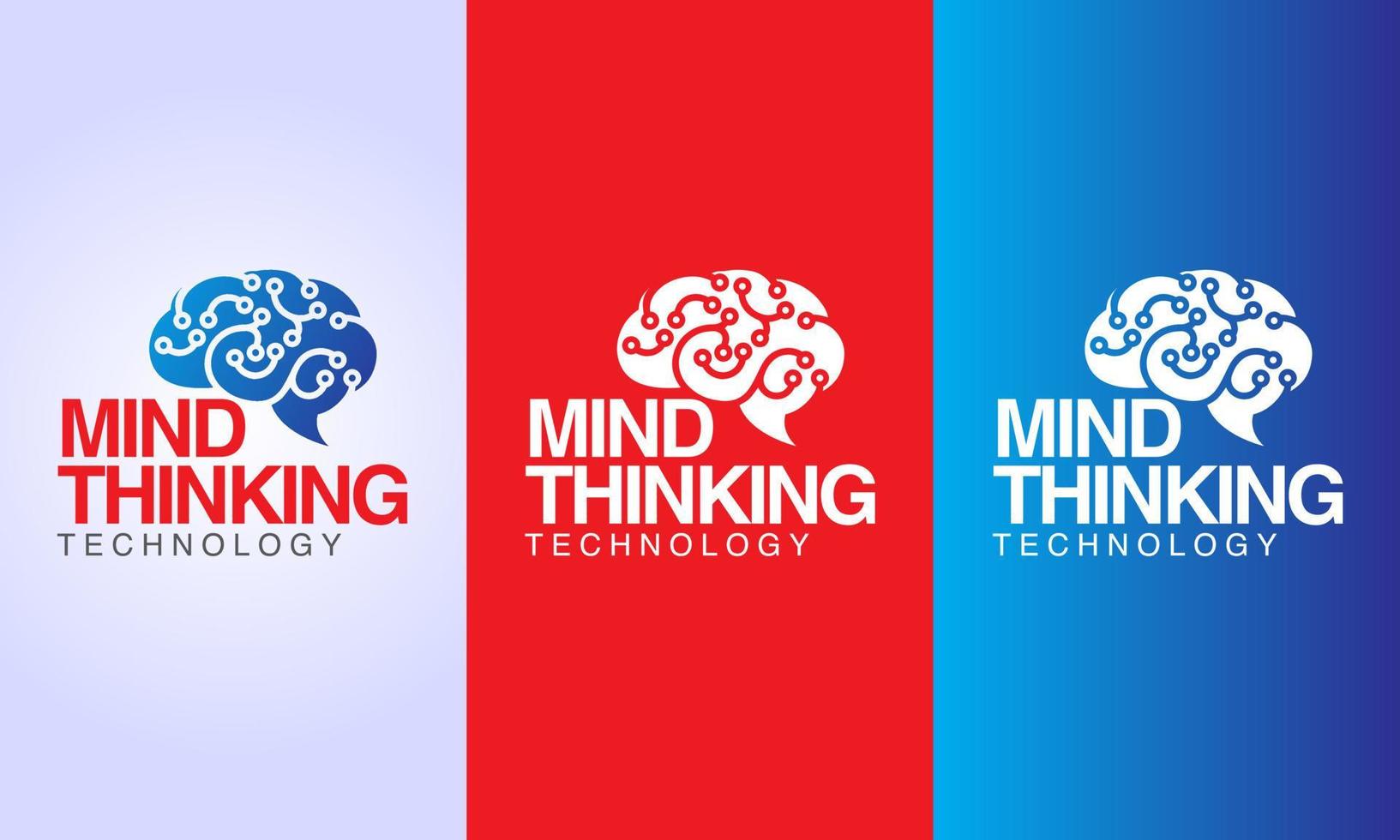Mind Thinking Technology Logo Design vector