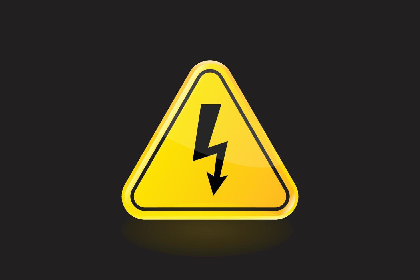Vector danger electricity black and yellow sign background