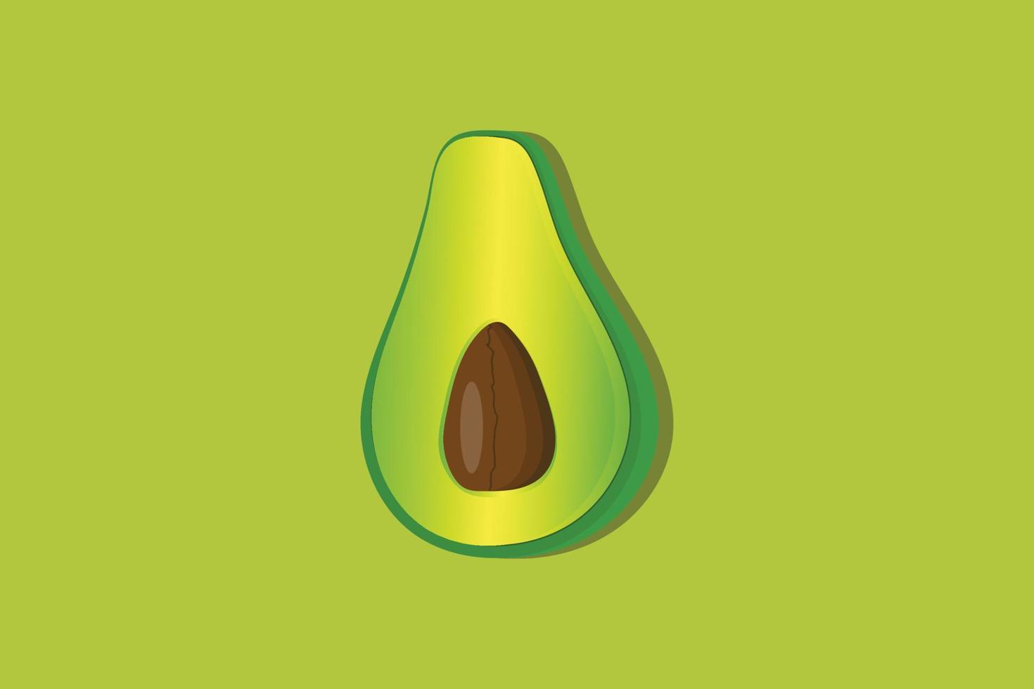 vector plano vector de aguacate rebanada icono ilustración