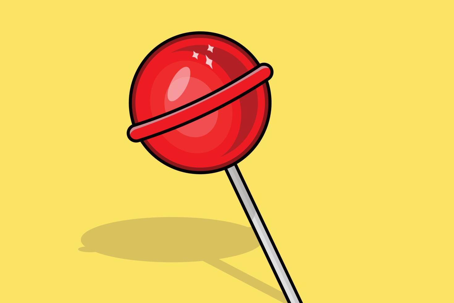 Lollipop candy icon flat vector cartoon illustration