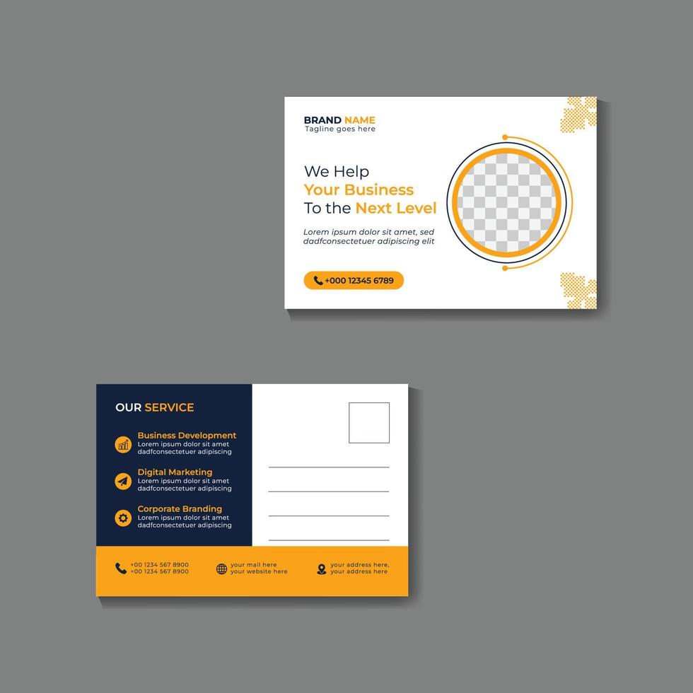 Corporate postcard design template. Corporate Business Postcard