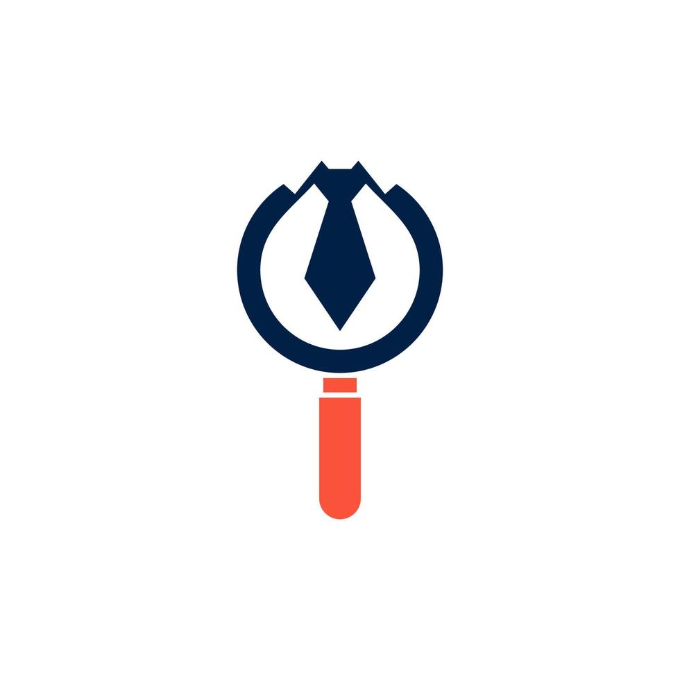 magnifying glass detective logo with a hat on it vector