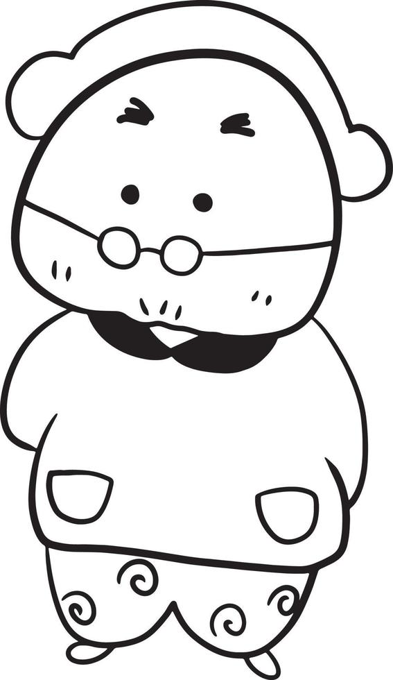 abuela perfil dibujos animados garabatear kawaii anime colorante página linda ilustración dibujo personaje manga cómic vector