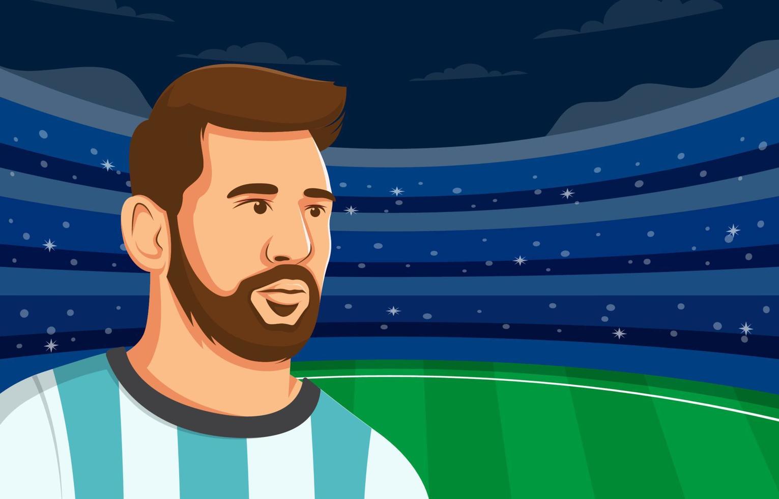 Lionel Messi in Stadium Background vector