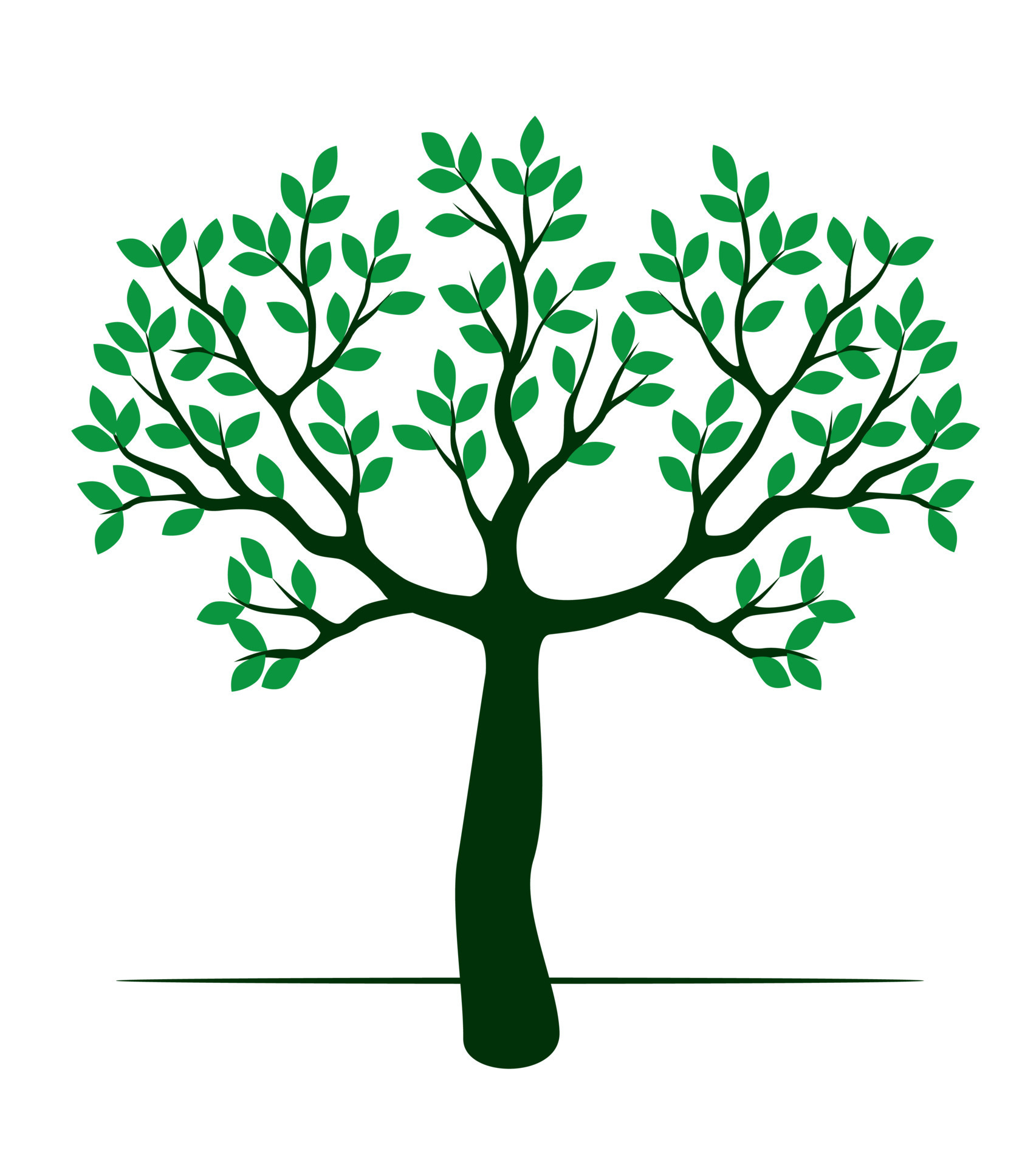 Shape of green Tree with Leaves. Vector outline Illustration. 21684793 ...