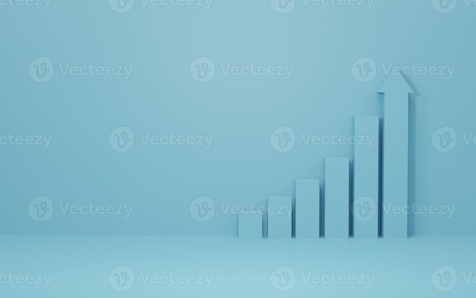 Graph stair step to success. concept of business development to success and growing. 3d rendering, 3d illustration photo