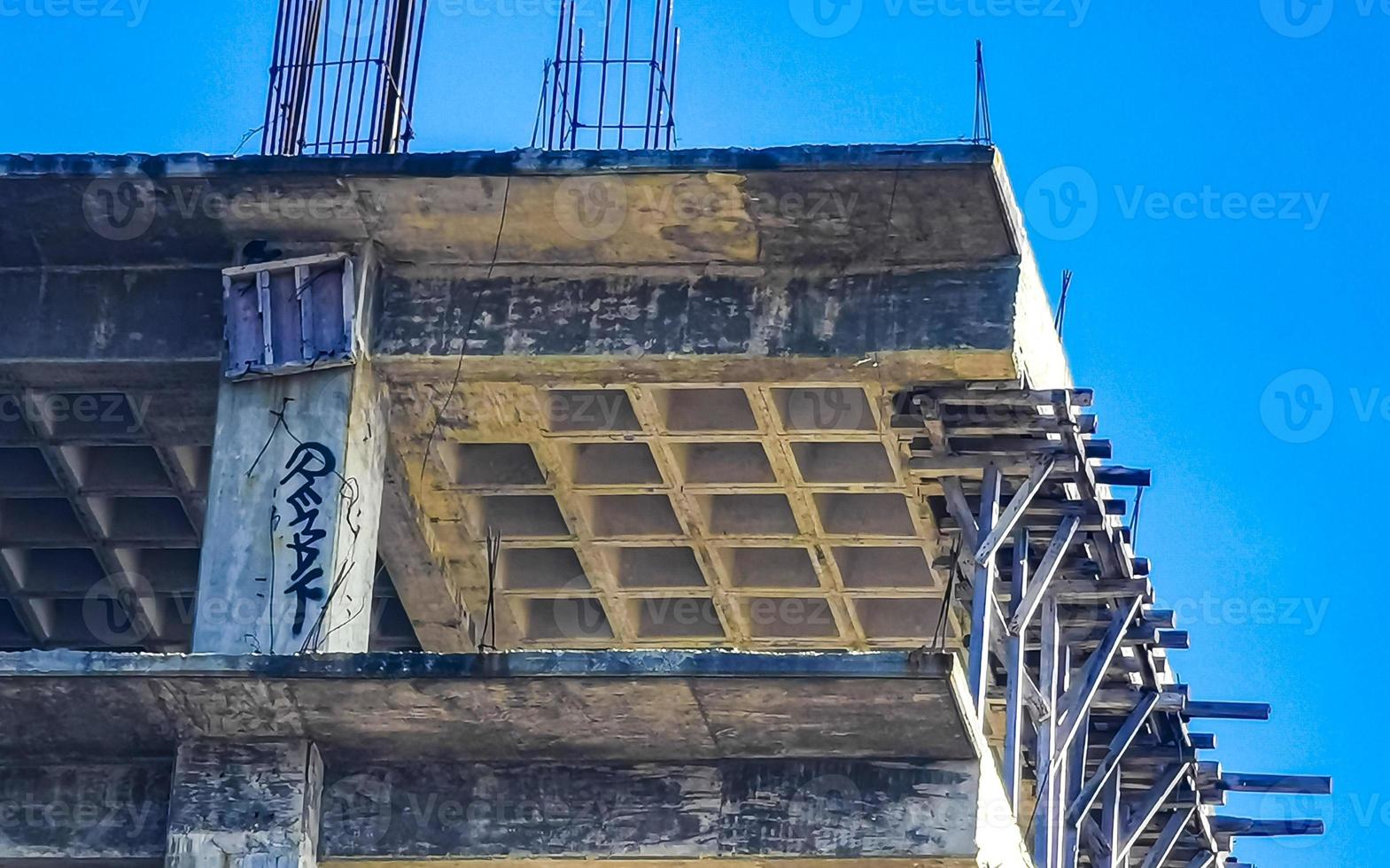Huge gigantic construction stop building ruin in Puerto Escondido Mexico. photo