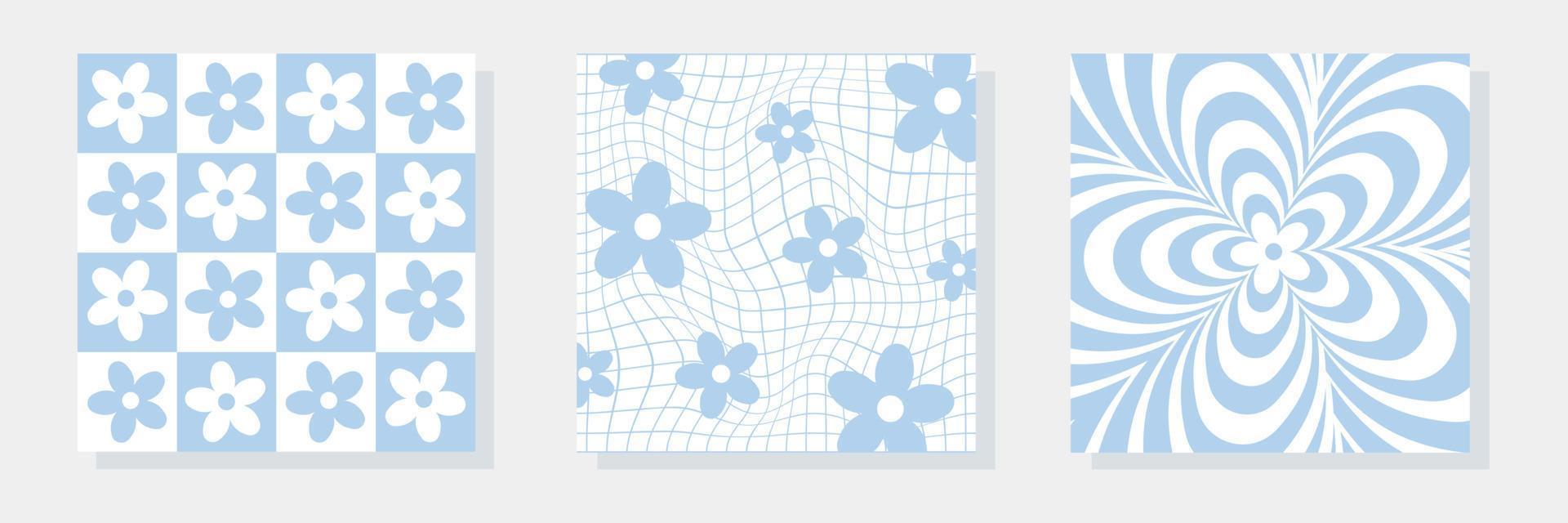 Y2k retro posters in abstract style, background design. vector