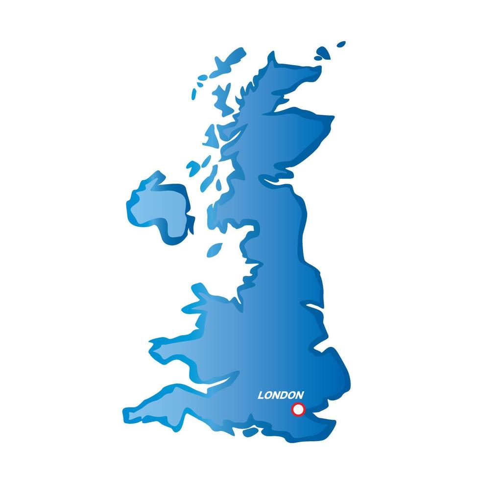 Vector map of UK and London. Illustration isolated.