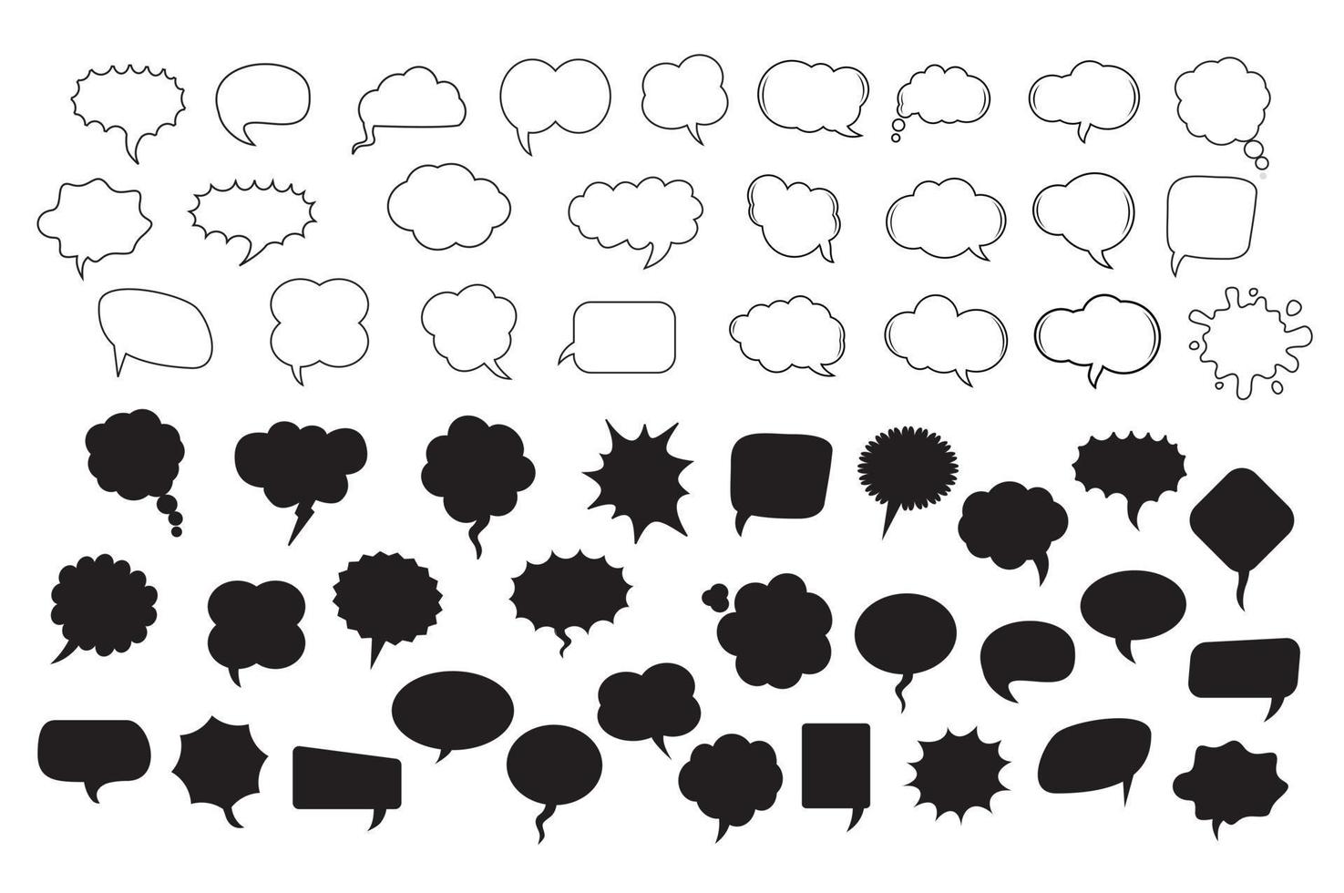un conjunto de cómic habla globos en transparente antecedentes. vector ilustración.