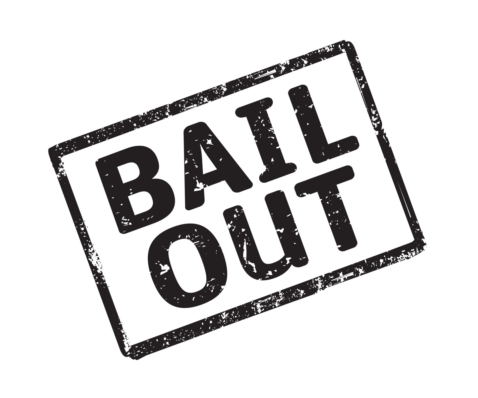 Black grunge stamp Bail out. Vector outline graphic. 21685154 Vector
