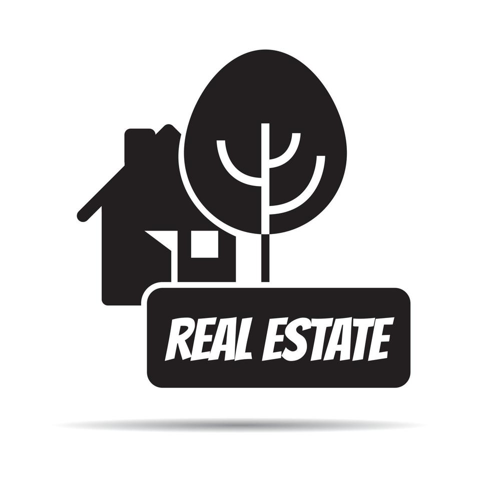 Real Estate LOGO. Vector outline Icon.