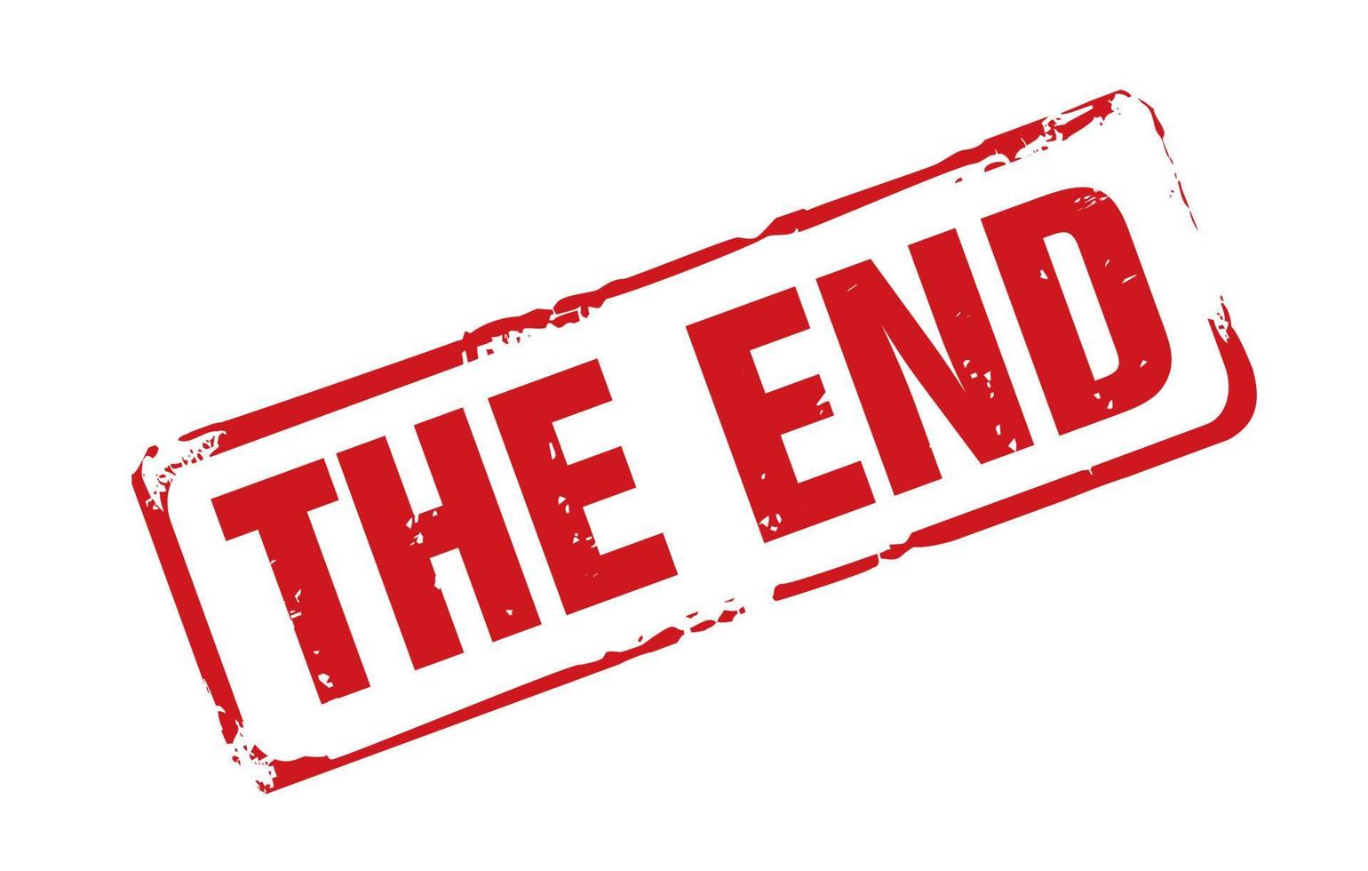 Red stamp and text THE END. Vector Illustration.