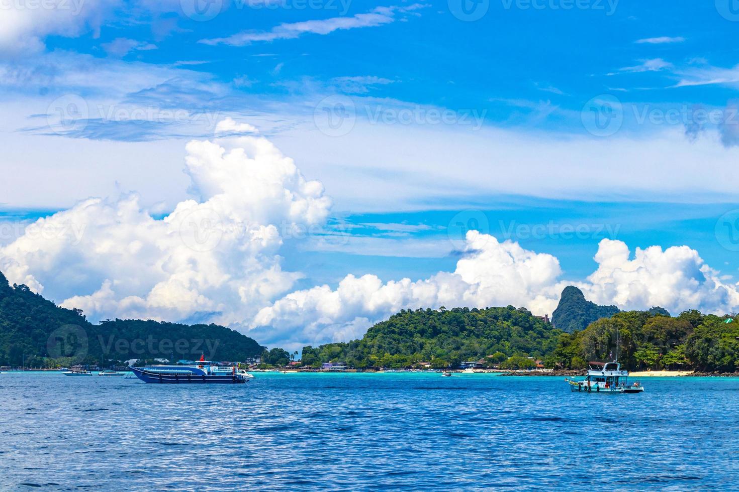 Koh Phi Phi Don Thailand island beach lagoon limestone rocks. photo