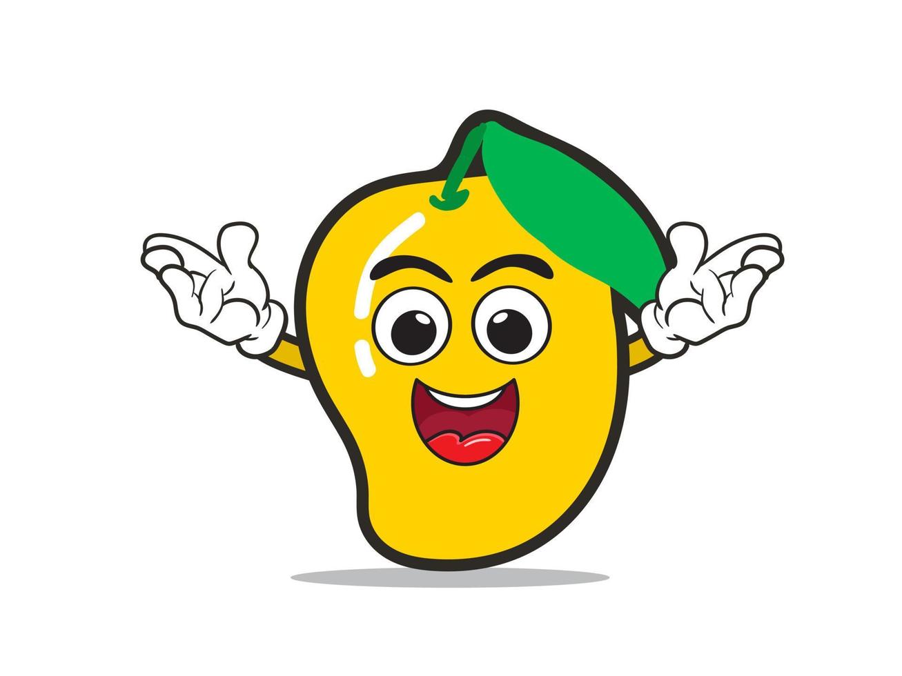 cute mango cartoon character, mascot vector illustration