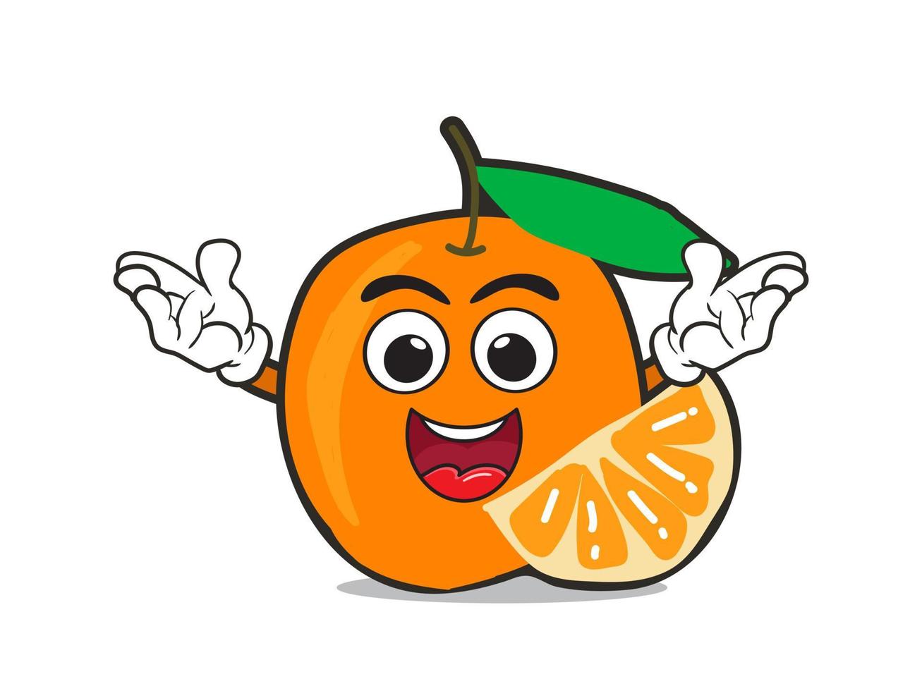 cute orange cartoon character, mascot vector illustration 21685474