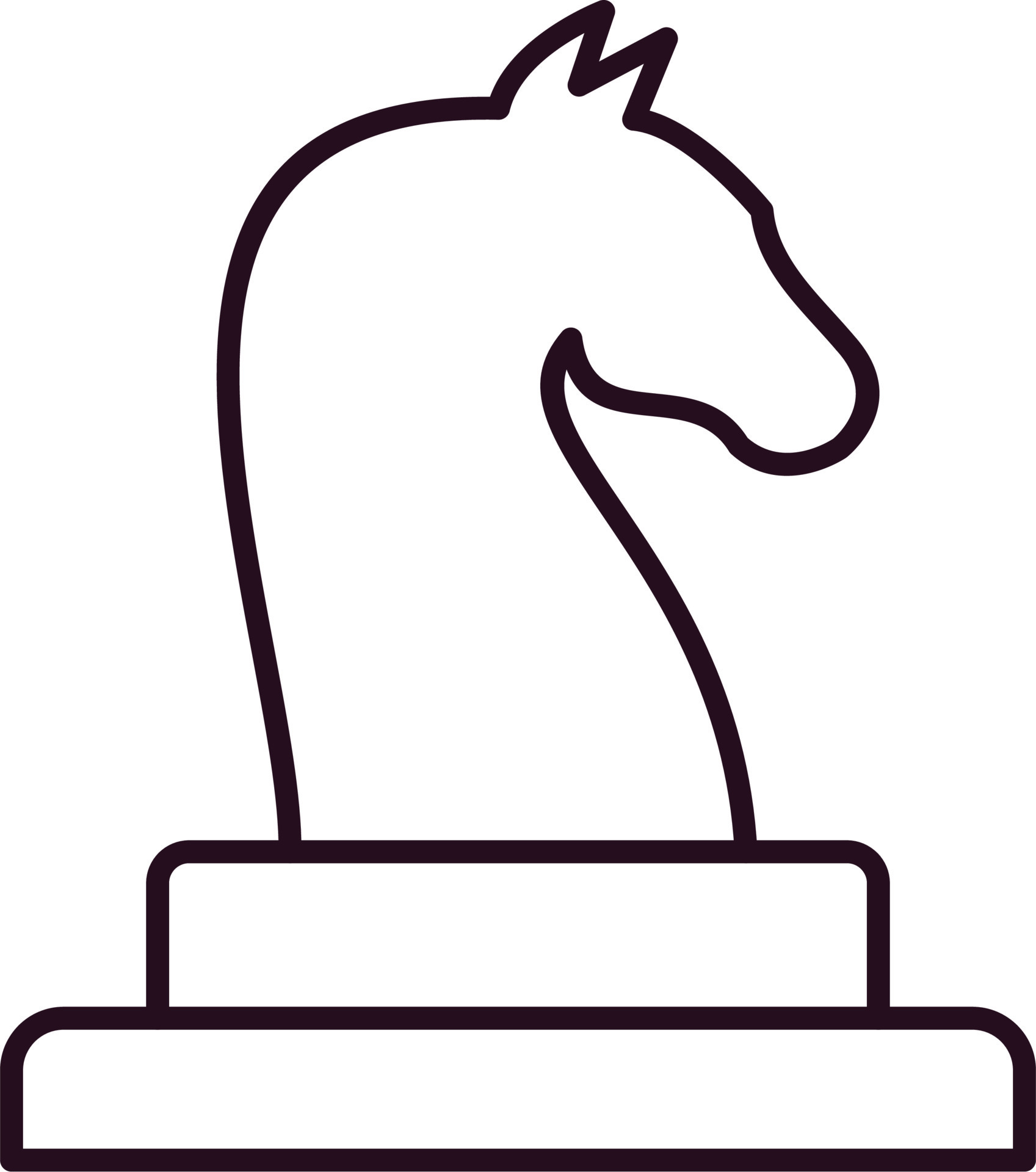 Horse Outlined Chess Piece Vector SVG Icon - SVG Repo