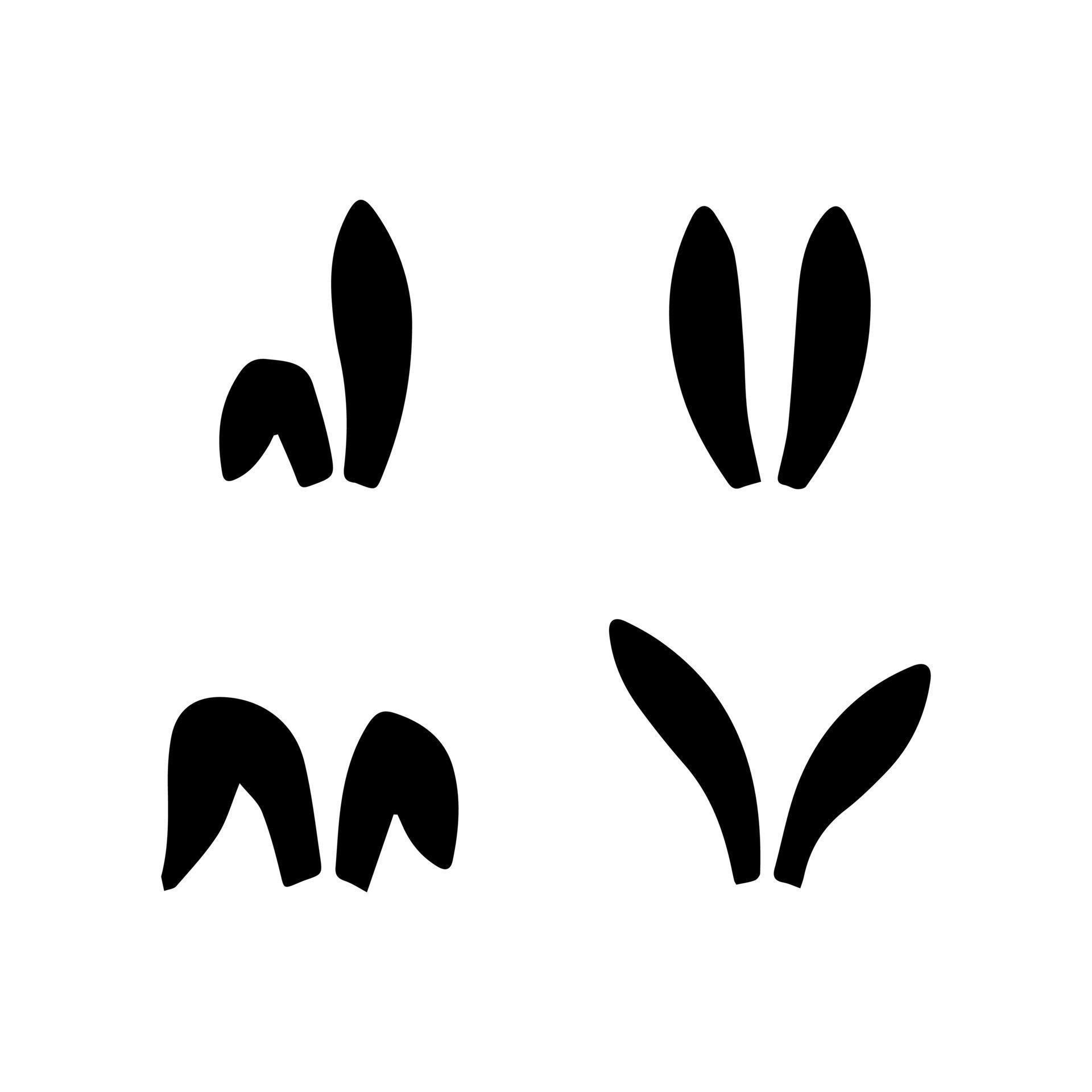 Rabbit ear icon. Bunny Ears collection. Bunny ears icons. Isolated