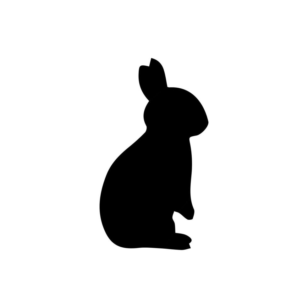 Rabbit icon, easter bunny animal symbol. Linear style sign for mobile concept and web design. Rabbit symbol logo illustration. vector graphics - Vector. Black side silhouette of a rabbit.