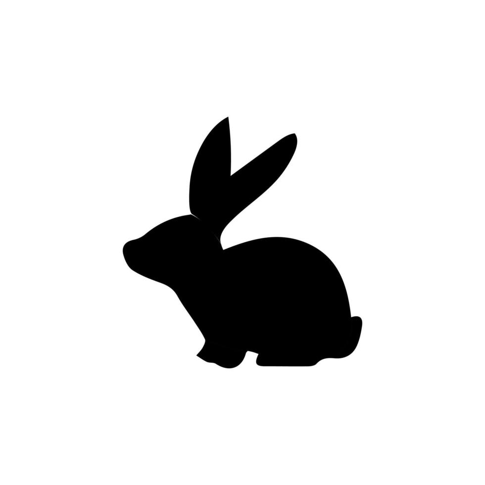 Rabbit icon, easter bunny animal symbol. Linear style sign for mobile concept and web design. Rabbit symbol logo illustration. vector graphics - Vector. Black side silhouette of a rabbit.