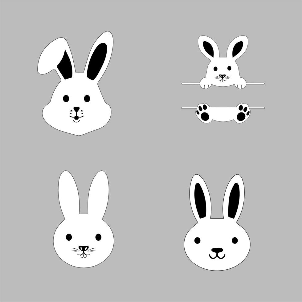 Rabbit icon, easter bunny animal symbol. Linear style sign for mobile concept and web design. Rabbit symbol logo illustration. vector graphics - Vector. Black side silhouette of a rabbit.