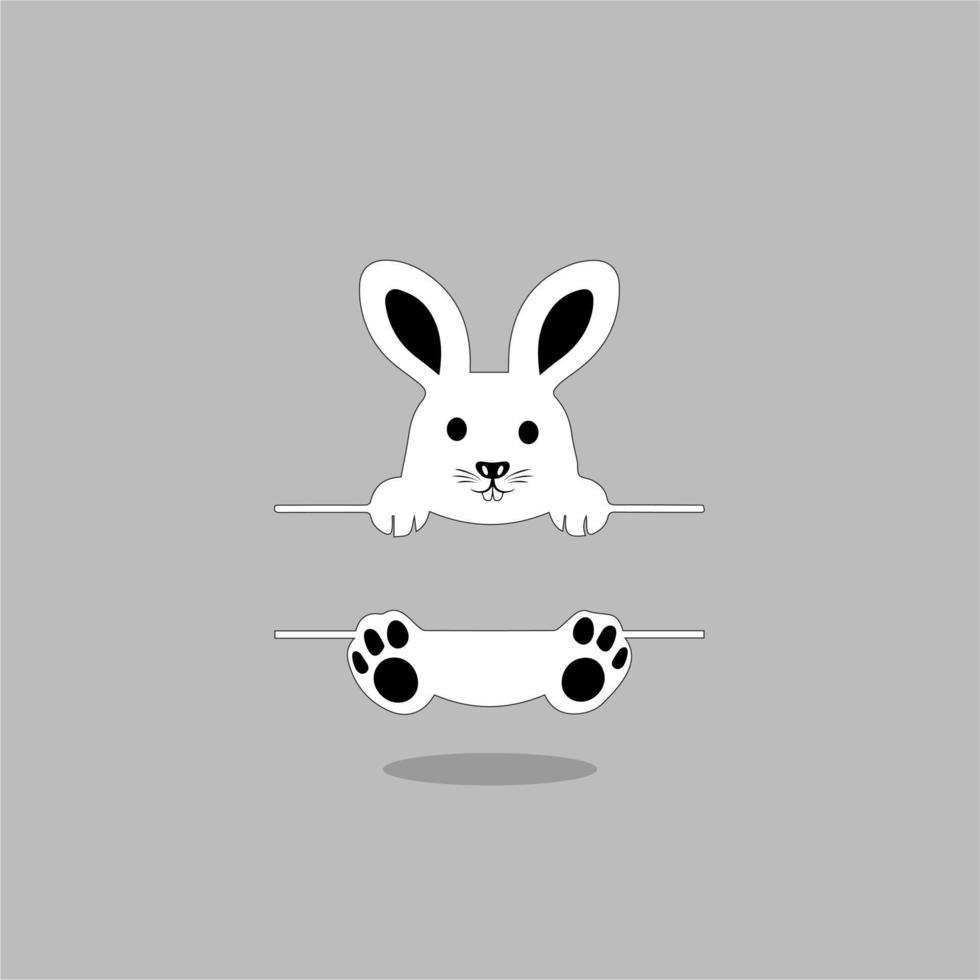 Rabbit icon, easter bunny animal symbol. Linear style sign for mobile concept and web design. Rabbit symbol logo illustration. vector graphics - Vector. Black side silhouette of a rabbit.