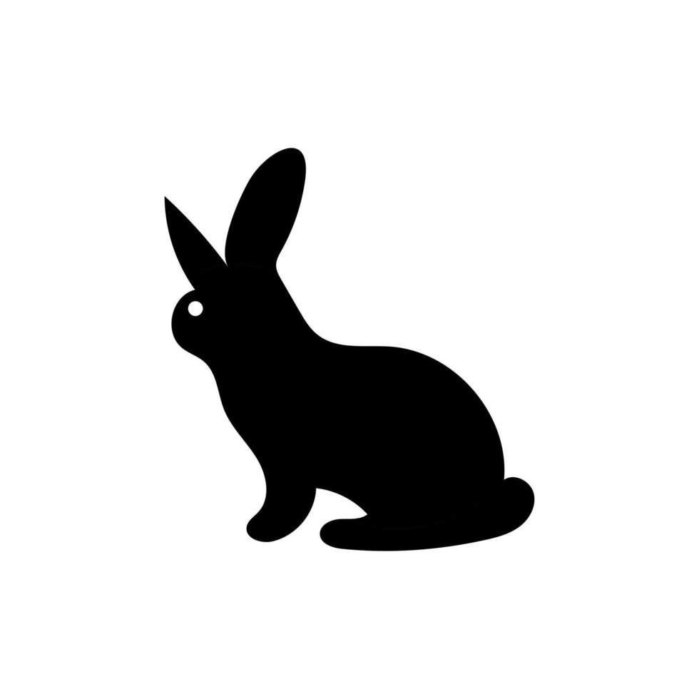 Rabbit icon, easter bunny animal symbol. Linear style sign for mobile concept and web design. Rabbit symbol logo illustration. vector graphics - Vector. Black side silhouette of a rabbit.